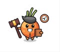 Mascot cartoon of carrot as a judge