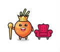 Mascot cartoon of carrot as a king