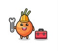 Mascot cartoon of carrot as a mechanic