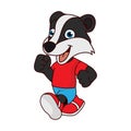 Mascot cartoon character illustration of a skunk walking or running