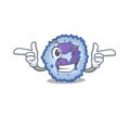 Mascot cartoon design of basophil cell with Wink eye