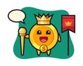 Mascot cartoon of dollar coin as a king