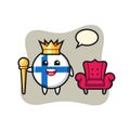 Mascot cartoon of finland flag badge as a king