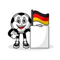 Mascot cartoon football germany flag with banner