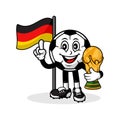 Mascot cartoon football germany flag with trophy world winner