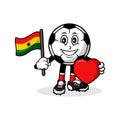 Mascot cartoon football love ghana flag design