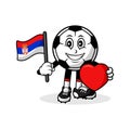Mascot cartoon football love serbia flag design Royalty Free Stock Photo