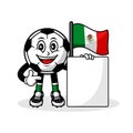 Mascot cartoon football mexico flag with banner