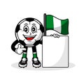 Mascot cartoon football nigeria flag with banner