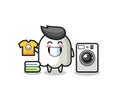 Mascot cartoon of ghost with washing machine Royalty Free Stock Photo