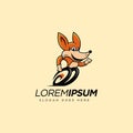 Mascot cartoon running coyote logo icon vector illustration