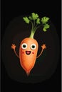 Mascot cartoon vector illustration Cute funny carrot character isolated background