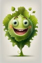 Mascot cartoon vector illustration Cute funny green salad lettuce character isolated background Royalty Free Stock Photo