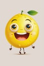 Mascot cartoon vector illustration cute happy lemon isolated background