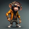 Cartoon Masco Monkey Hip Hop