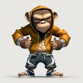 Cartoon Masco Monkey Hip Hop