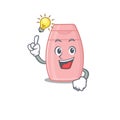 Mascot character of smart baby cream has an idea gesture