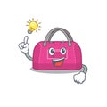 Mascot character of smart woman sport bag has an idea gesture