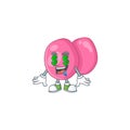 Mascot character style of rich streptococcus pyogenes with money eyes