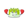 Mascot character style of Sporty Boxing kiwi cake