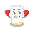 Mascot character style of Sporty Boxing oats milk