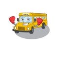 Mascot character style of Sporty Boxing school bus