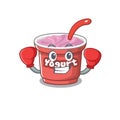 Mascot character style of Sporty Boxing yogurt