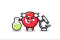 Mascot character of turkey flag badge as a scientist