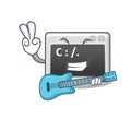 A mascot of command window performance with guitar