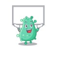 Mascot design of agrobacterium tumefaciens lift up a board
