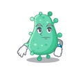 Mascot design of agrobacterium tumefaciens showing waiting gesture