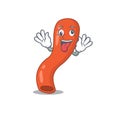 A mascot design of appendix having a funny crazy face