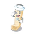 A mascot design of asthma inhaler Sailor wearing hat