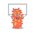 Mascot design of Bacteroides lift up a board