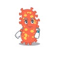 Mascot design of bacteroides showing waiting gesture