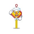 A mascot design of chinese knot Sailor wearing hat