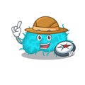 Mascot design concept of bacteria prokaryote explorer with a compass