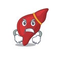 Mascot design concept of healthy human liver with angry face