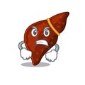 Mascot design concept of human cirrhosis liver with angry face