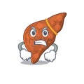 Mascot design concept of human fibrosis liver with angry face