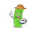 Mascot design concept of propioni bacteia explorer with a compass Royalty Free Stock Photo