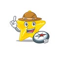 Mascot design concept of shiny star explorer with a compass Royalty Free Stock Photo