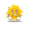 Mascot design concept of summer sun with angry face