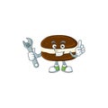 Mascot design concept of whoopie pies mechanic