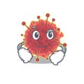 A mascot design of coronaviridae having confident gesture