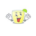 A mascot design of daiquiri cocktail having a funny crazy face