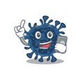 Mascot design of decacovirus speaking on phone