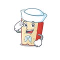 A mascot design of dutch cheese Sailor wearing hat