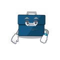 Mascot design style of business suitcase with waiting gesture Royalty Free Stock Photo