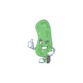 Mascot design style of enterobacteriaceae showing Thumbs up finger